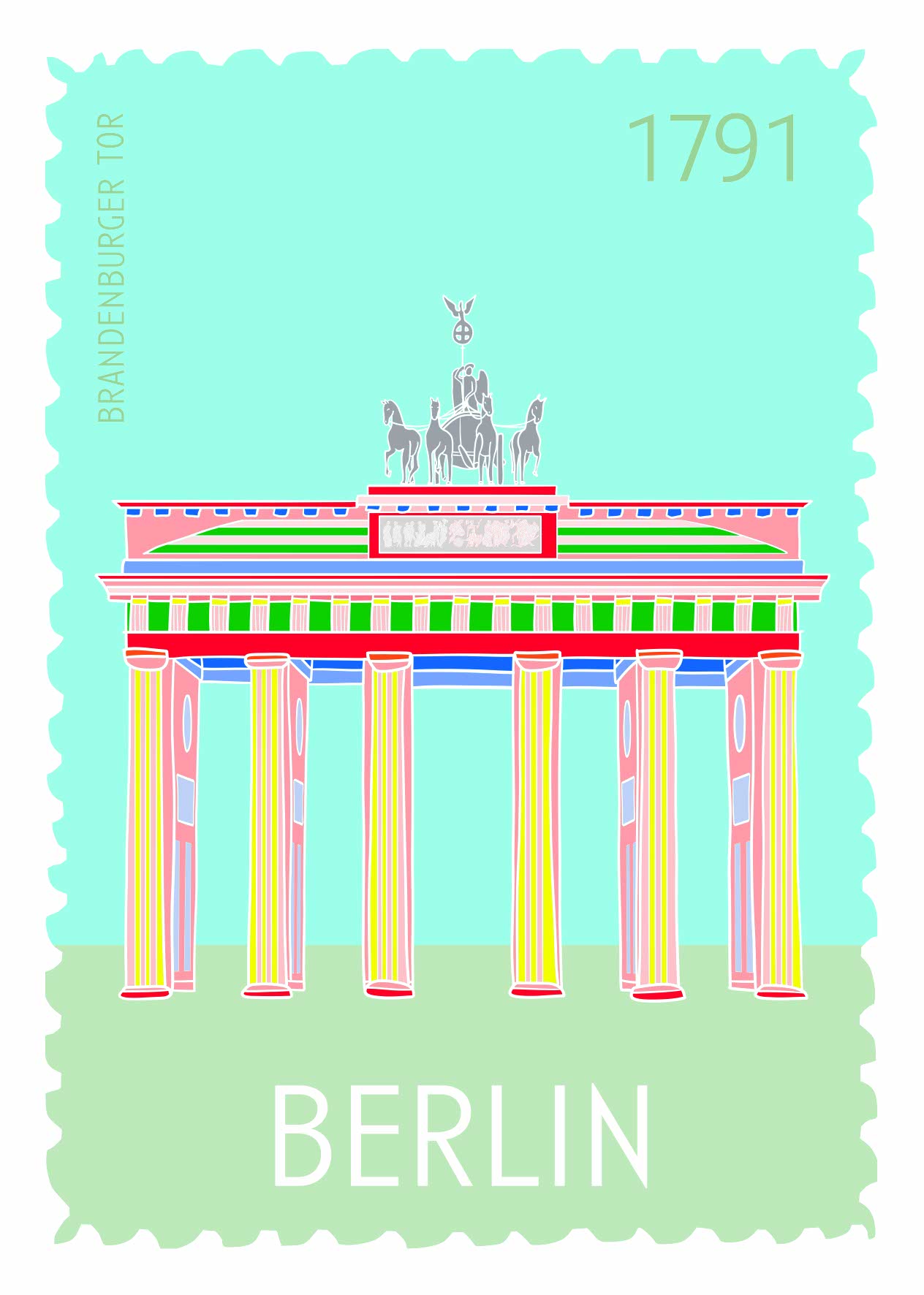 Postkarte - Limo & Mo - Brandenburger Tor Postkarte - Limo & Mo - Brandenburger Tor