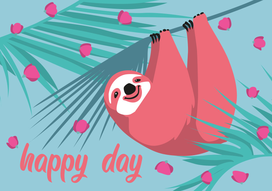 Postcard - happiness - Sloth Postcard - happiness - Sloth
