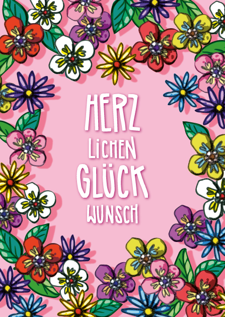 Postcard - illi - ALIA Herzlichen Glückwunsch