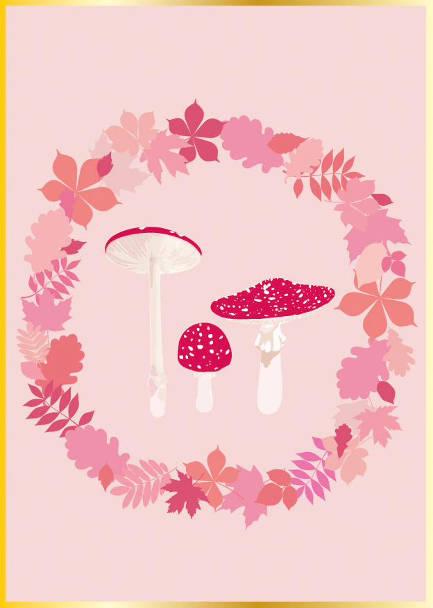 Postcard - Toni Starck - toadstools