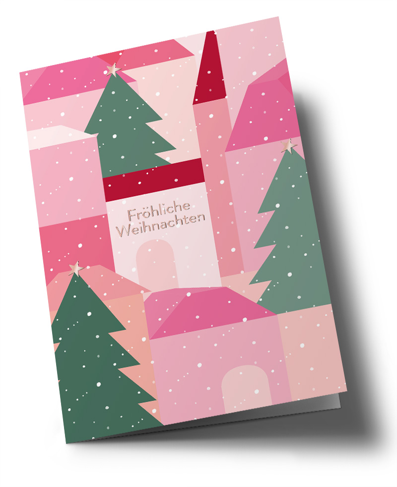 Klappkarte C6 - Toni Starck - Winterdorf Klappkarte C6 - Toni Starck - Winterdorf