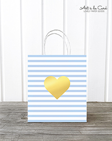 Geschenktüte Midi - Goldherz, blau