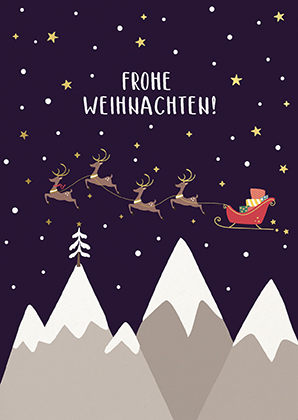 Postkarte - La Card - Rentierschlitten Postkarte - La Card - Rentierschlitten