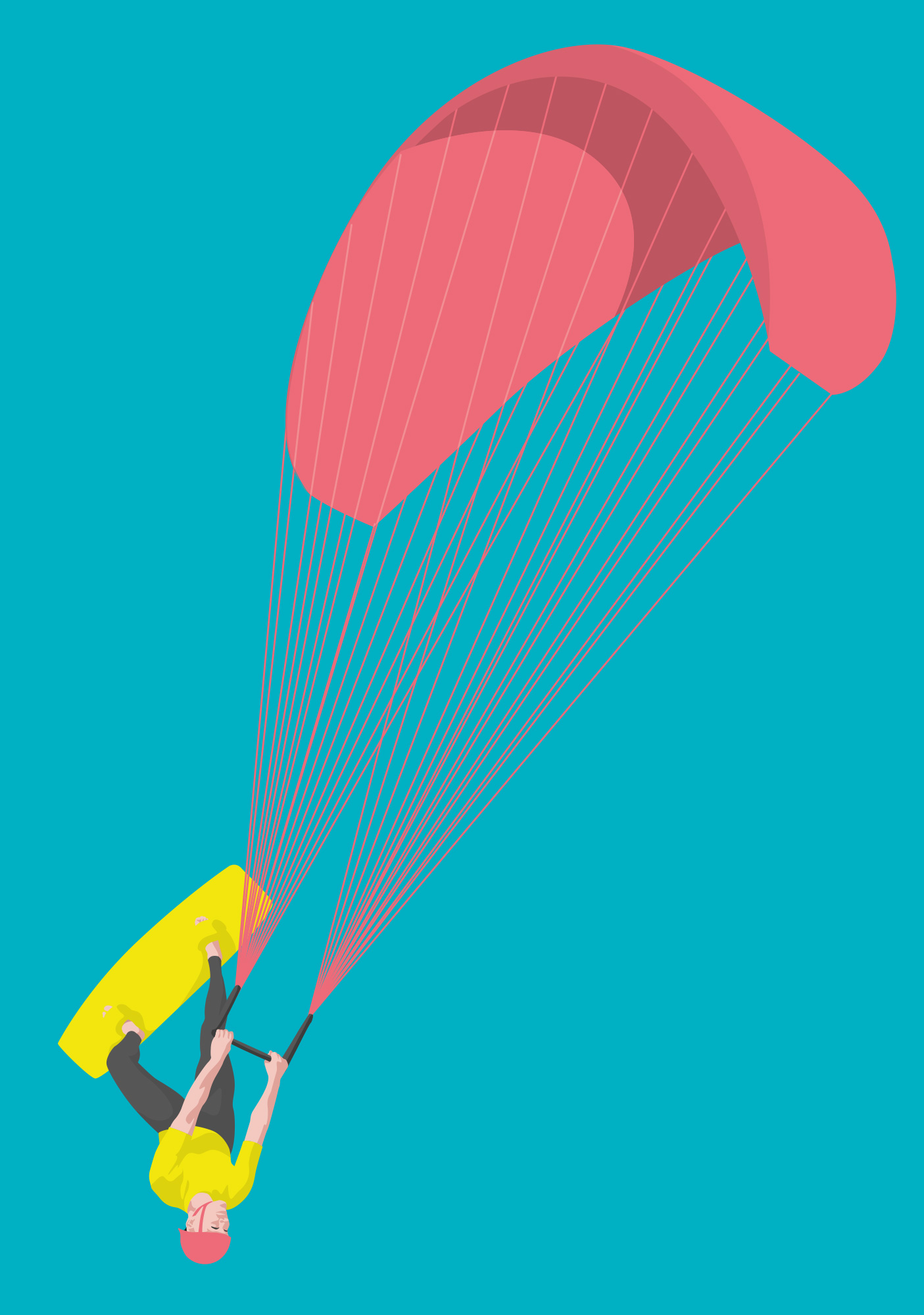 Postcard - luminous - Kiter Postcard - luminous - Kiter