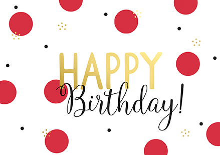 Klappkarte C6 - La Card - Happy Kreise, rot