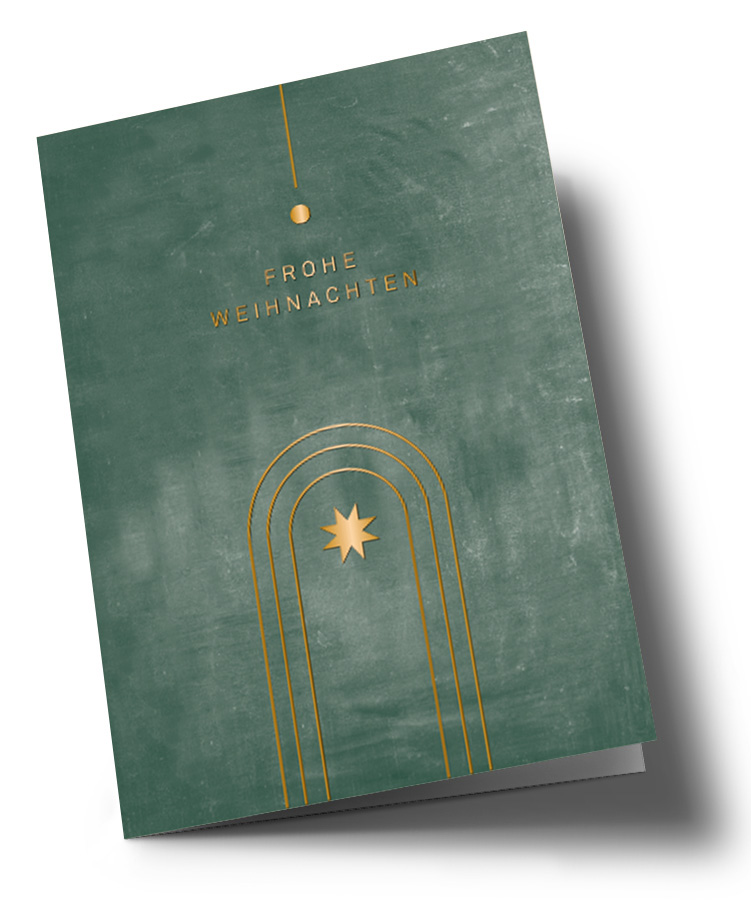 Doublecard C6 - Designfräulein - Xmas Geometric Lines, Gold foil