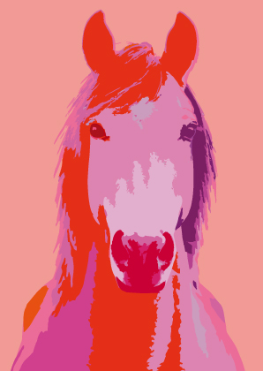 Postcard - Toni Starck - Orange Horse