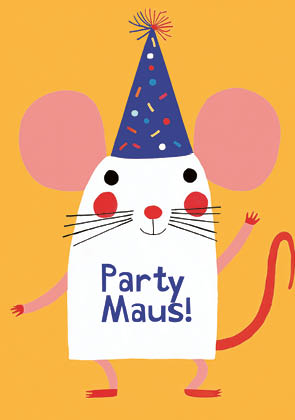 Postkarte - darilarifari - Party Maus