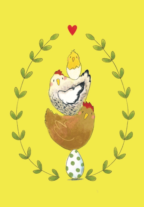 Postkarte - Tabea Güttner - Huhn und Ei