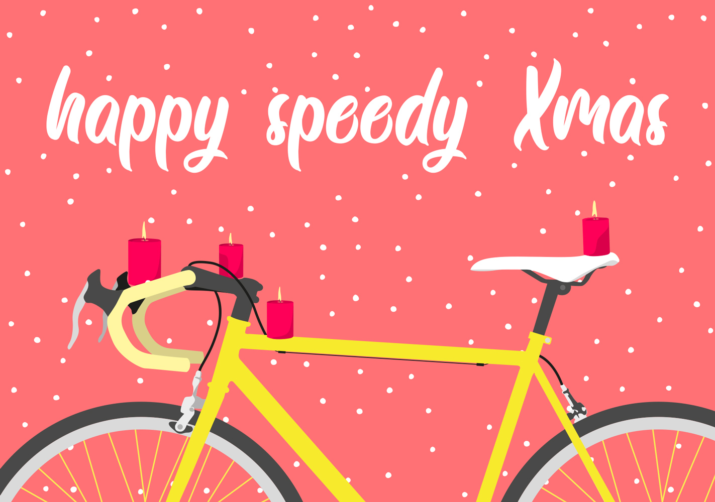 Postkarte - luminous - Holy speedy X-mas Rad