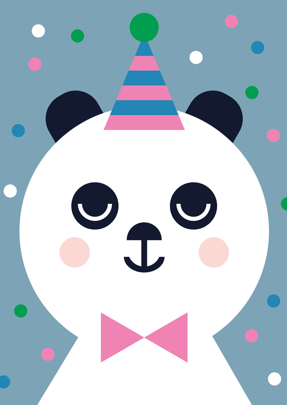 Postcard - Designfräulein - Funny Faces - Partypanda