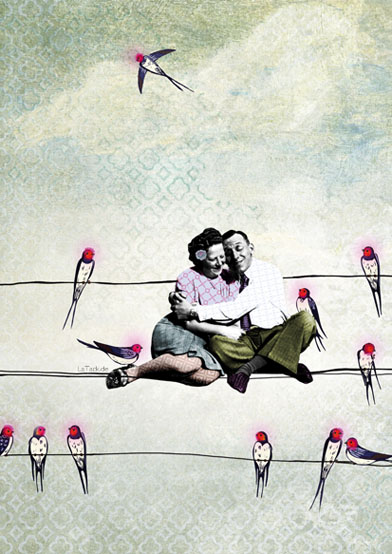 Postkarte - La Tack - love is in the air Postkarte - La Tack - love is in the air