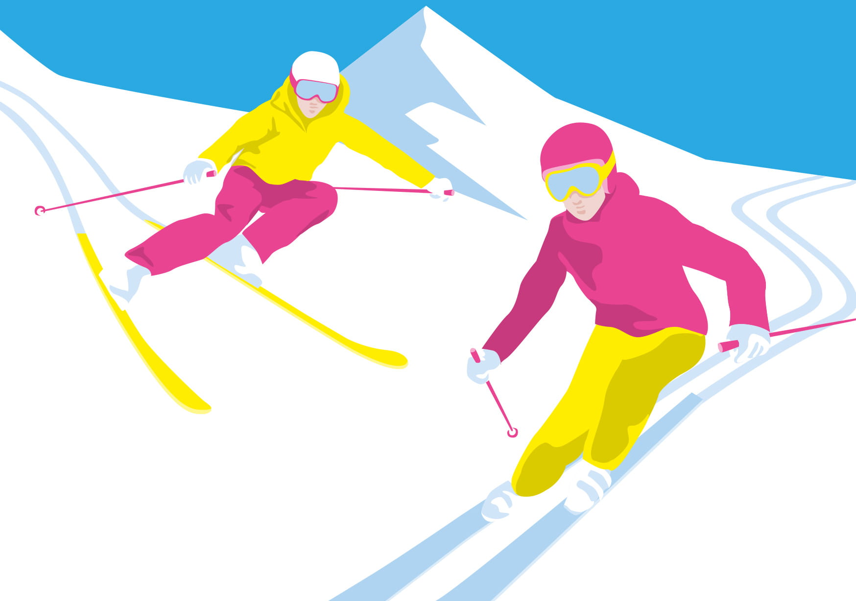 Postcard - sports - Skifahrer