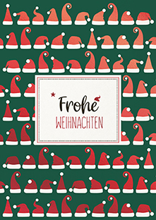 Postkarte - La Card - Weihnachtsmützen Postkarte - La Card - Weihnachtsmützen