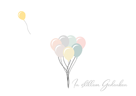 Klappkarte C6 - La Card - Gedenken, Luftballons