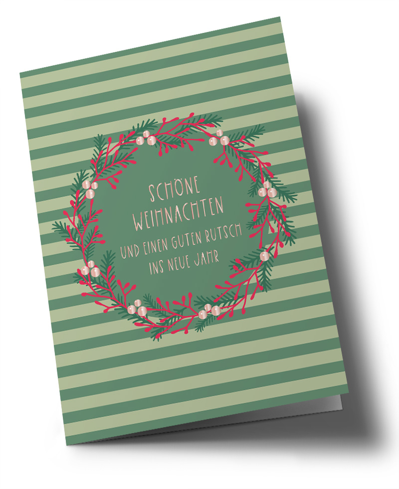 Klappkarte C6 - Toni Starck - Xmas wreath