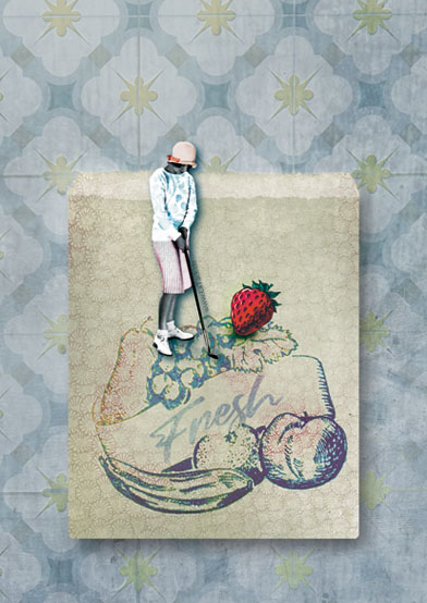 Postkarte - La Tack - berry golfing Postkarte - La Tack - berry golfing