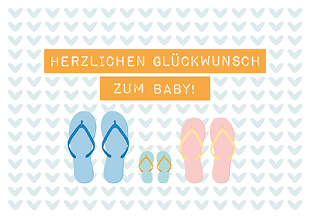 Klappkarte C6 - La Card - Flip Flops Baby