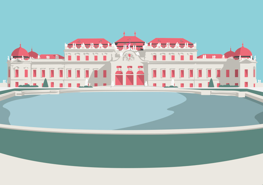 Postcard - Bon Voyage - Schloss Belvedere, Wien Postcard - Bon Voyage - Schloss Belvedere, Wien