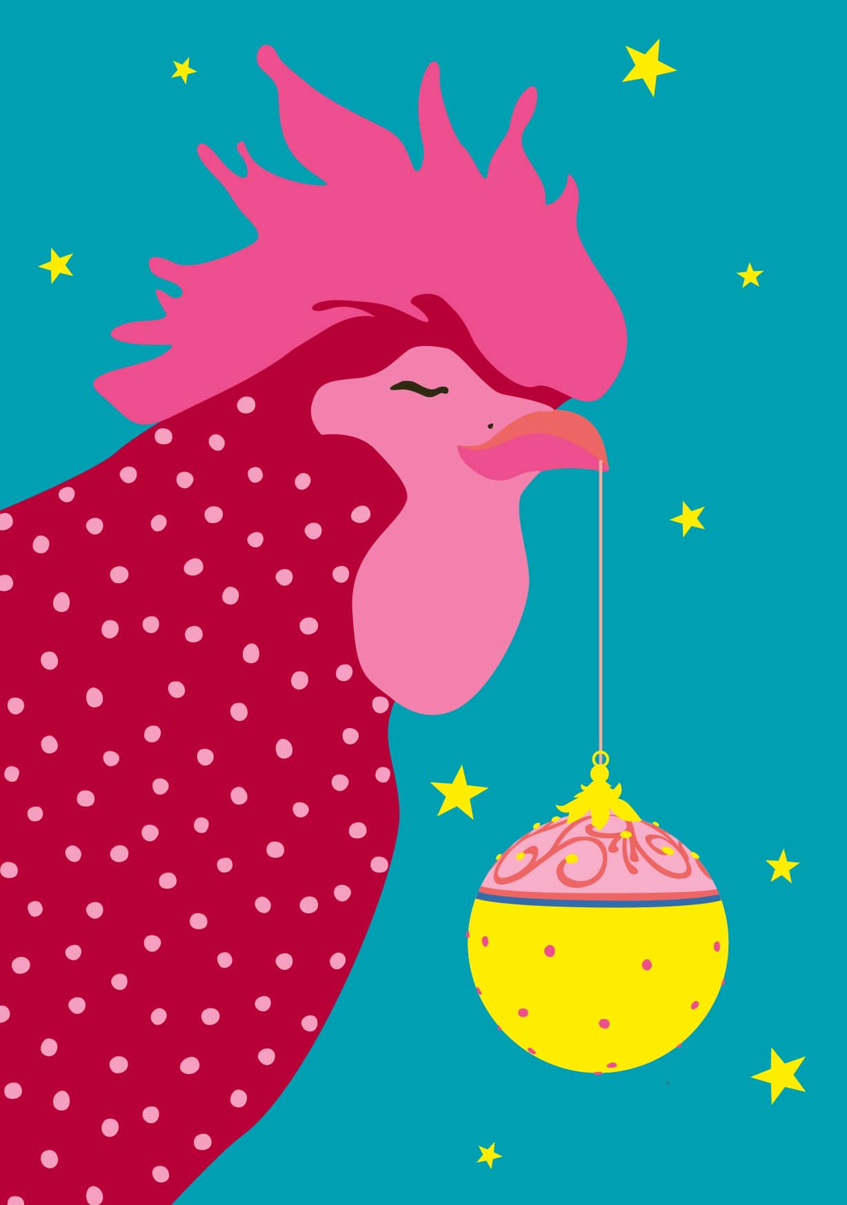 Postcard - luminous - Chicken