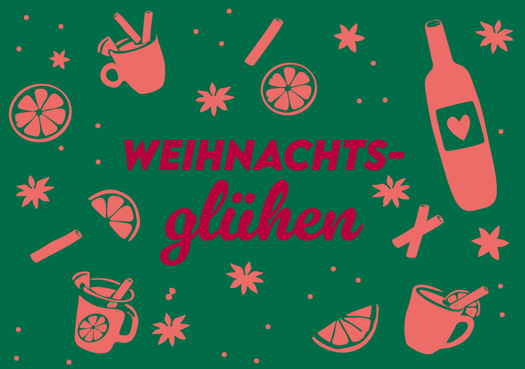 Postkarte - happy wrong - Weihnachtsglühen
