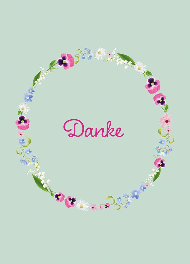 Postcard - m-illu - Danke blossoms spring