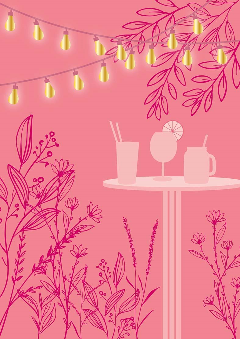 Postcard - Toni Starck - garden party