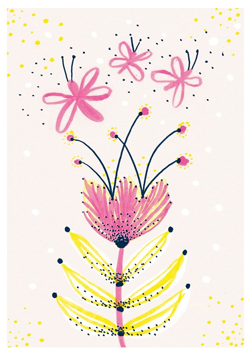 Postkarte - schönegrüsse - Flowerpower