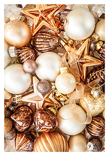 Postkarte - La Card - Golden baubles