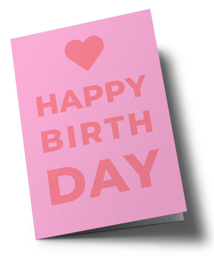 Doublecard C6 - typestyle - Pink Birthday
