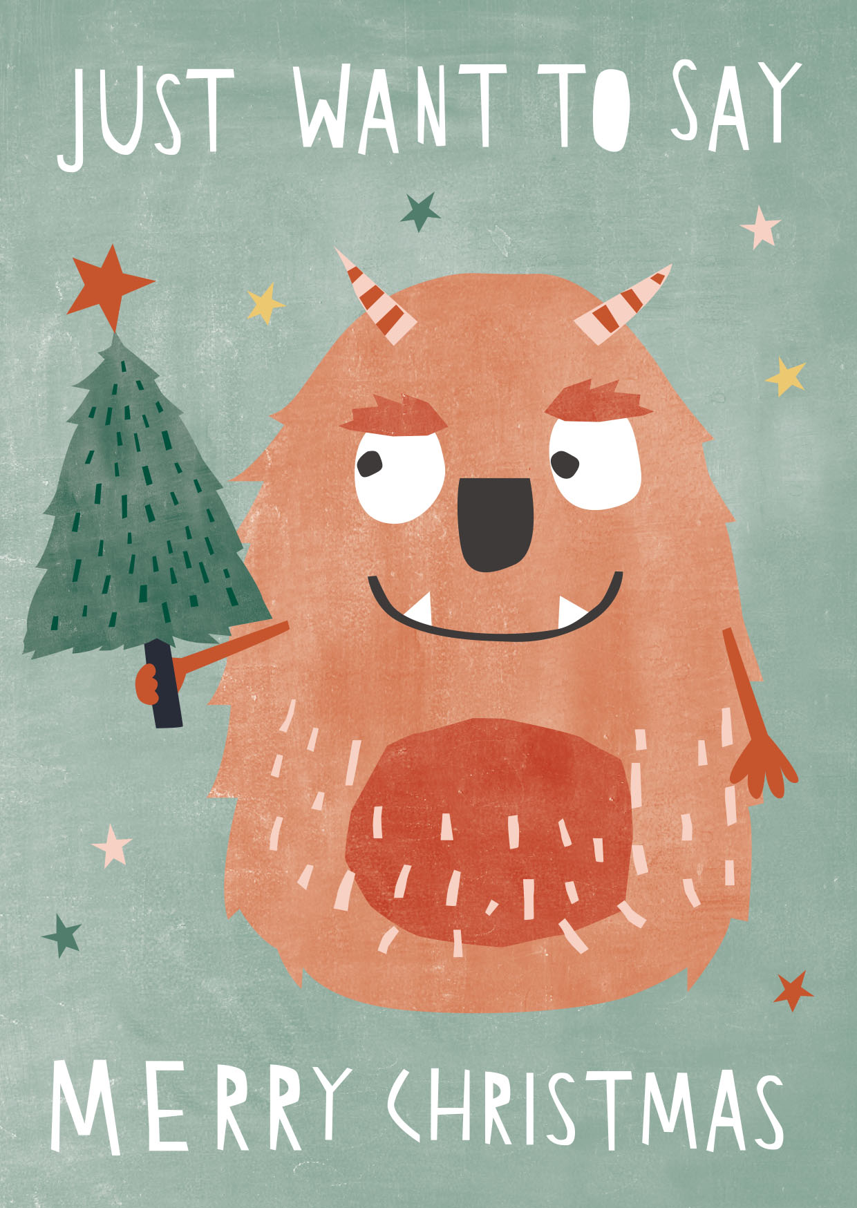 Postkarte - Designfräulein - Monster Christmastree