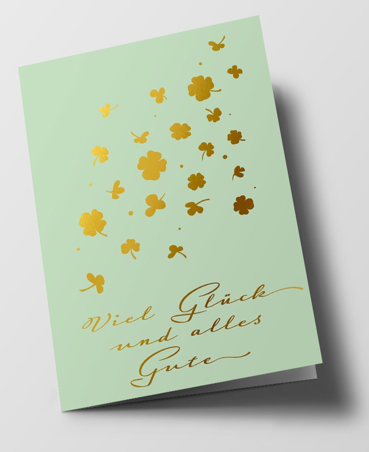 Klappkarte C6 - pure - Viel Glück und alles Gute