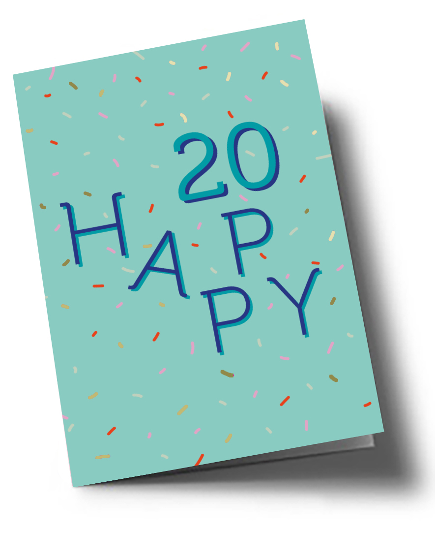 Doublecard C6 - Typoesie - Happy 20 Doublecard C6 - Typoesie - Happy 20