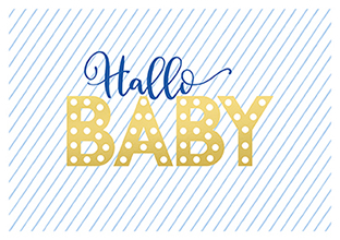 Klappkarte C6 - La Card - Hallo Baby, blau