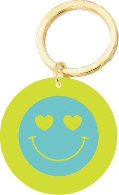 Key ring - Happy Plexis 5 cm - blue smile