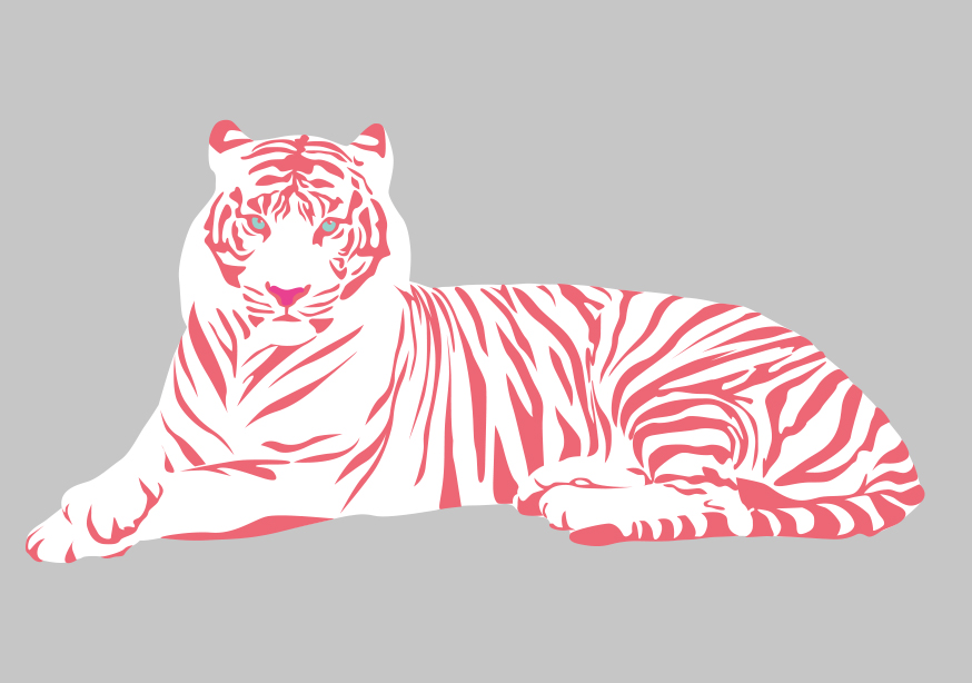 Postkarte - luminous - White Tiger