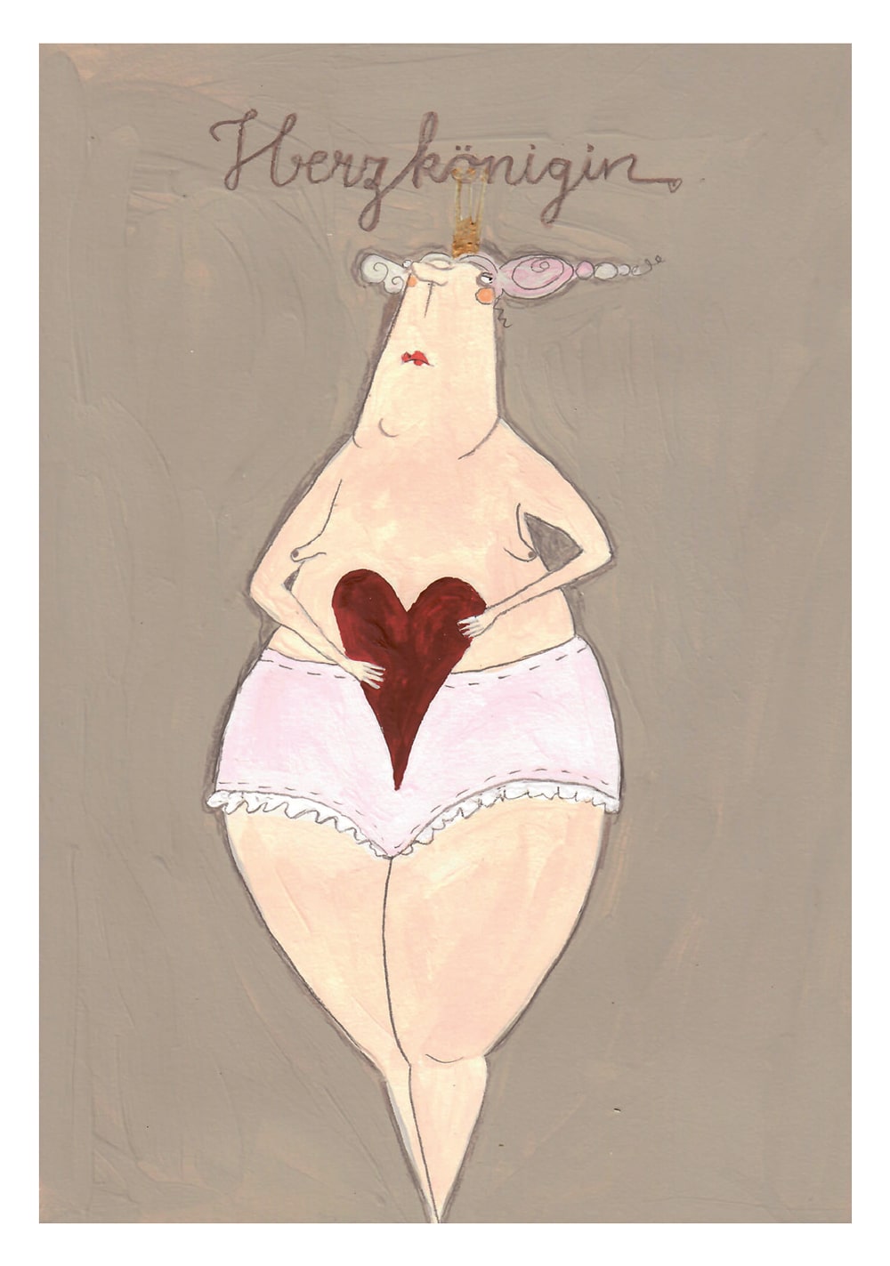 Postkarte - kittiekatstudio - herzkönigin