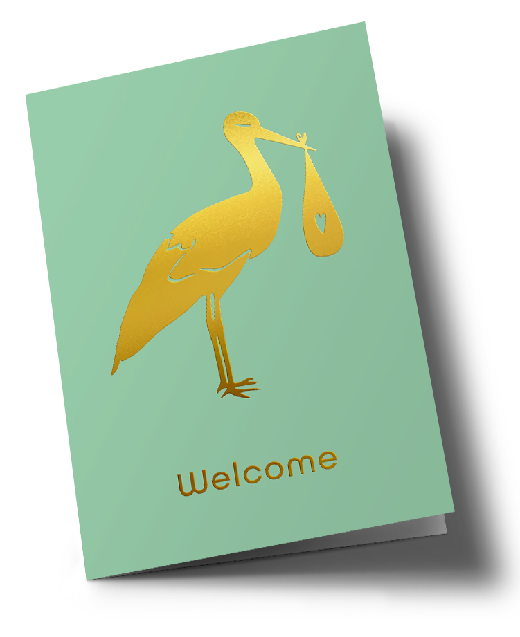 Klappkarte C6 - pure - Welcome Storch Klappkarte C6 - pure - Welcome Storch