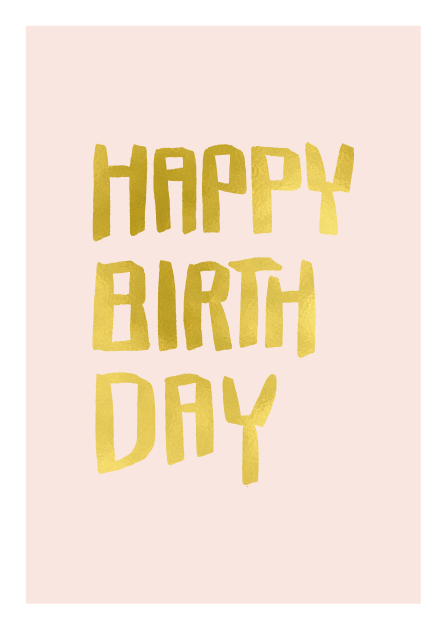 Postcard - illi - Gold embossing - HAPPY