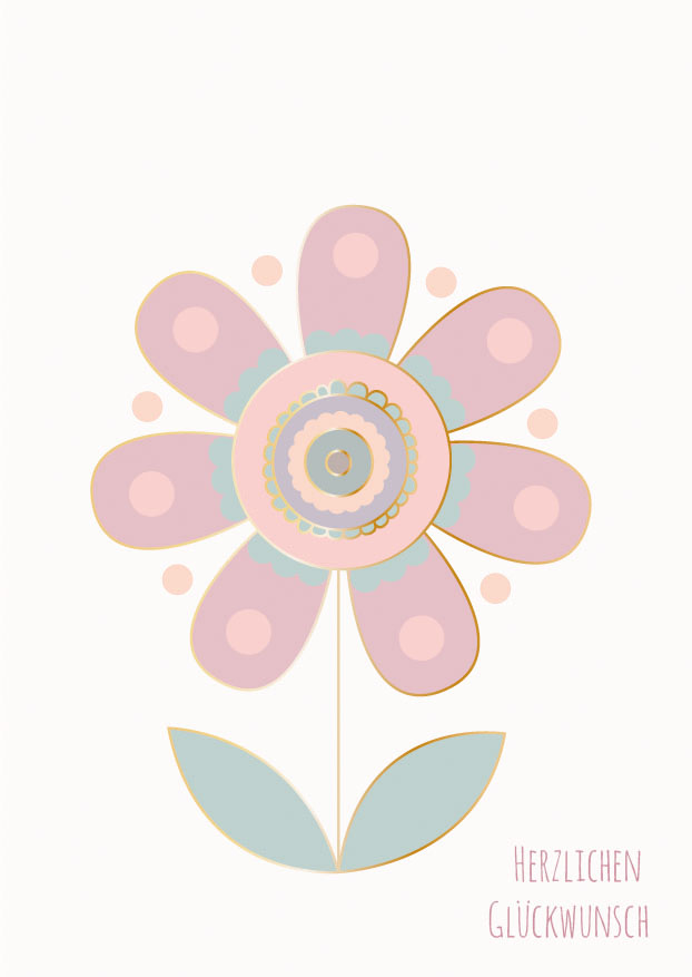Postcard - Toni Starck - flower, congratulations, pastel