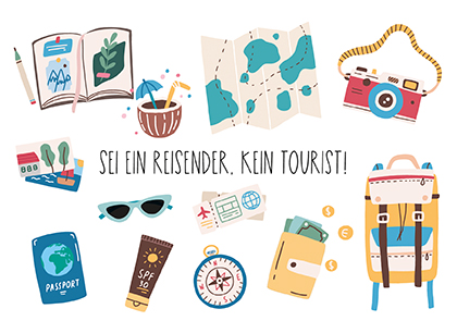 Postkarte - La Card - Sei ein Reisender