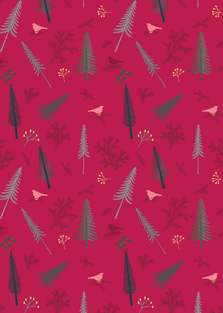 Geschenkpapier - toni starck pattern - Red Forrest