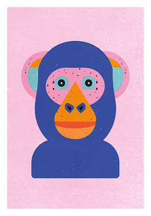 Postcard - Daria Ivanova - monkey
