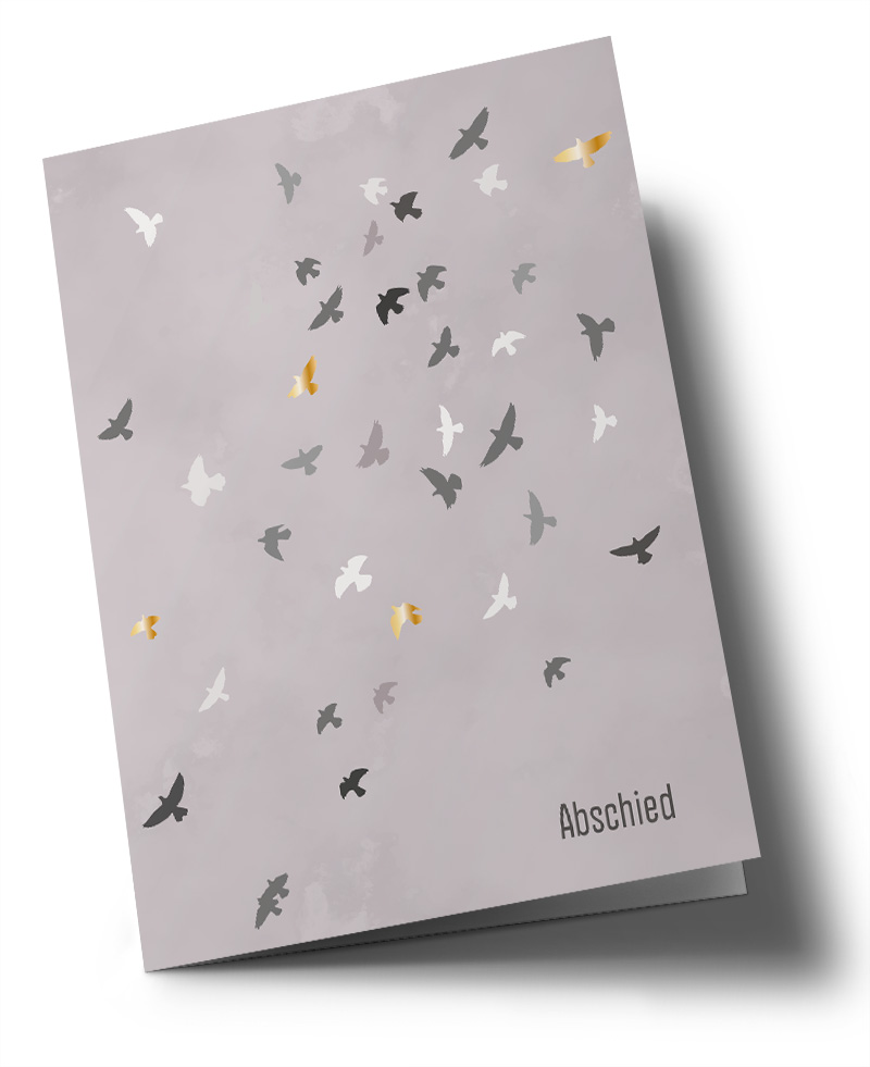 C6 folding card - Toni Starck - Flock of birds: Farewell