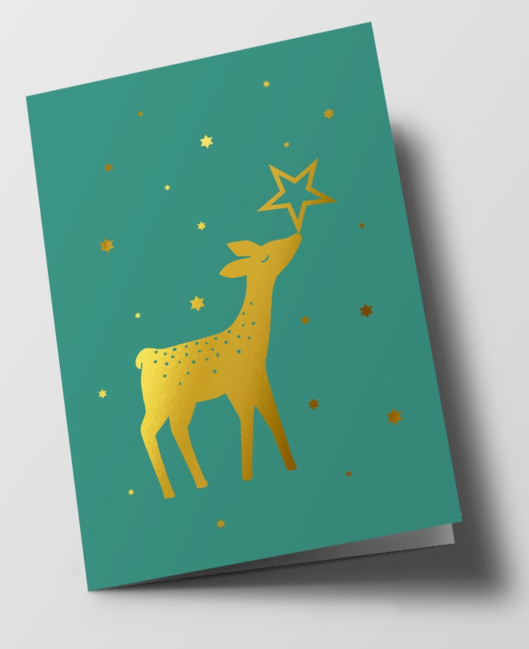 Klappkarte C6 - pure - starry deer