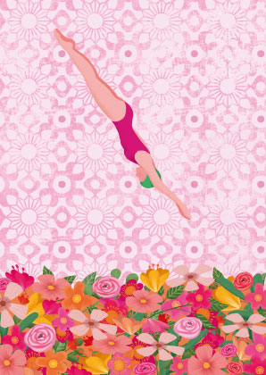 Postcard - Toni Starck - Flower jumper