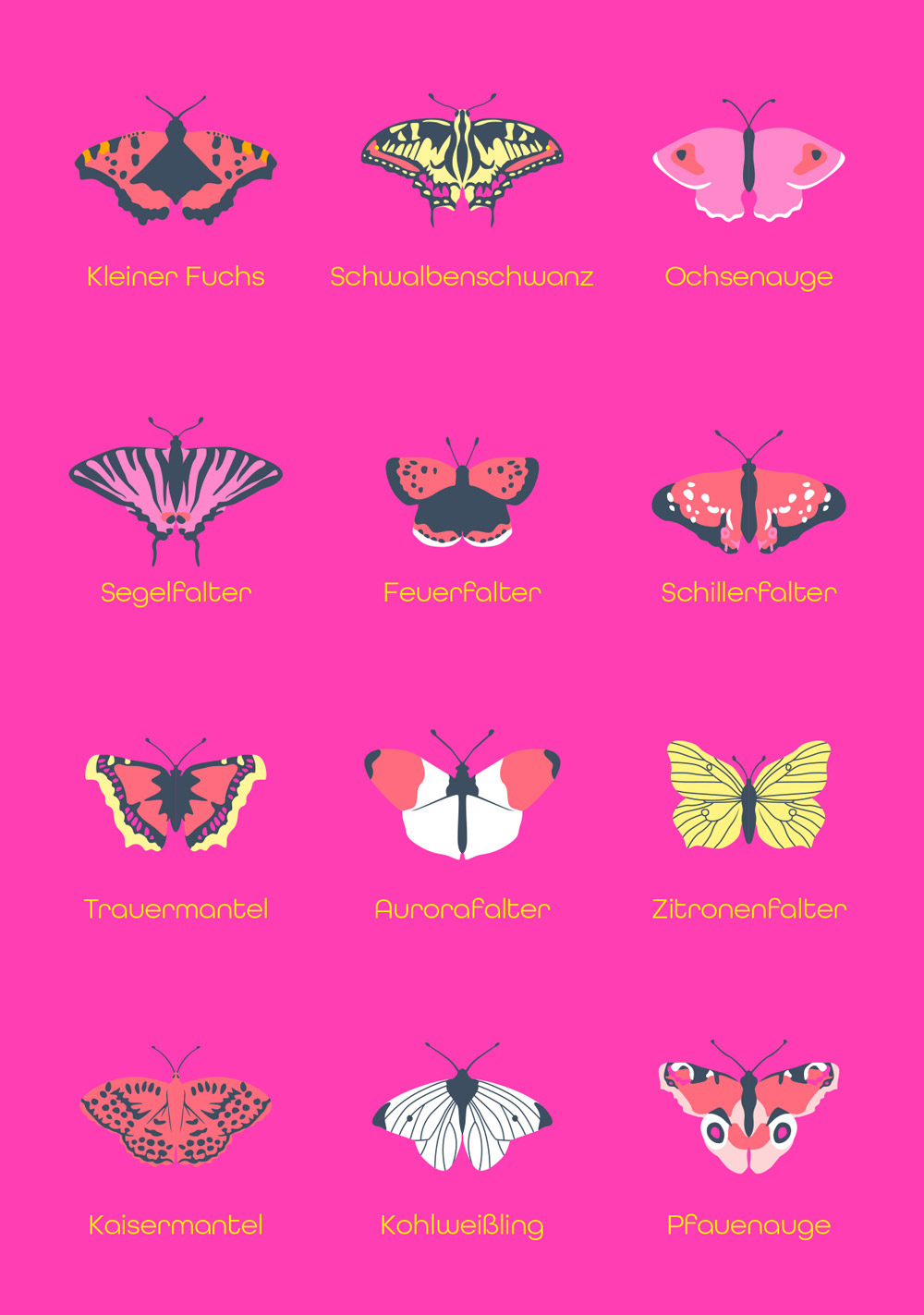 Postkarte - neonstyle - Schmetterlinge Postkarte - neonstyle - Schmetterlinge
