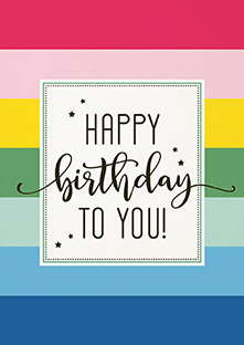 Postkarte - La Card - Regenbogengeburtstag