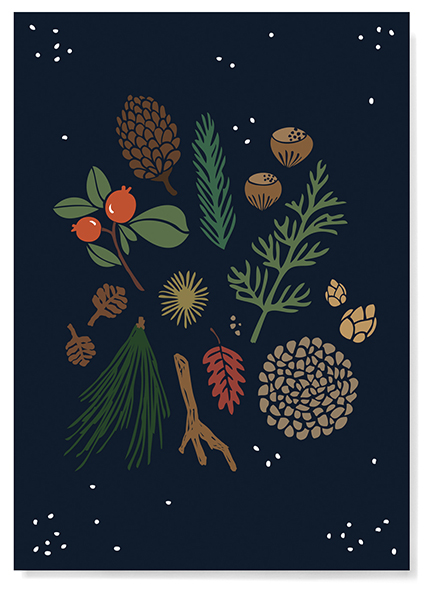Postkarte - familytree - Weihnachtswald