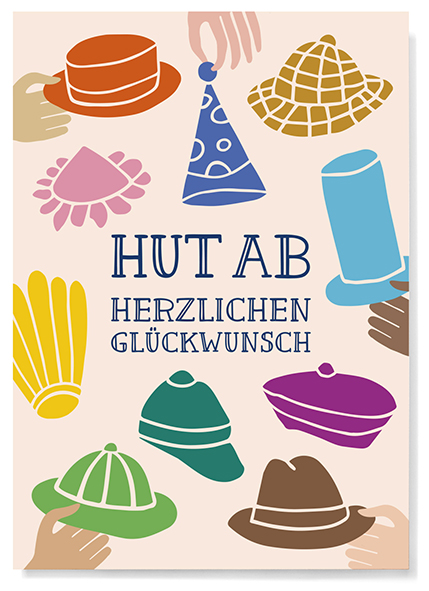 Postkarte - familytree - Hut ab